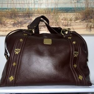 🛑SOLD🛑MCM Dark Brown Leather Duffel Bag